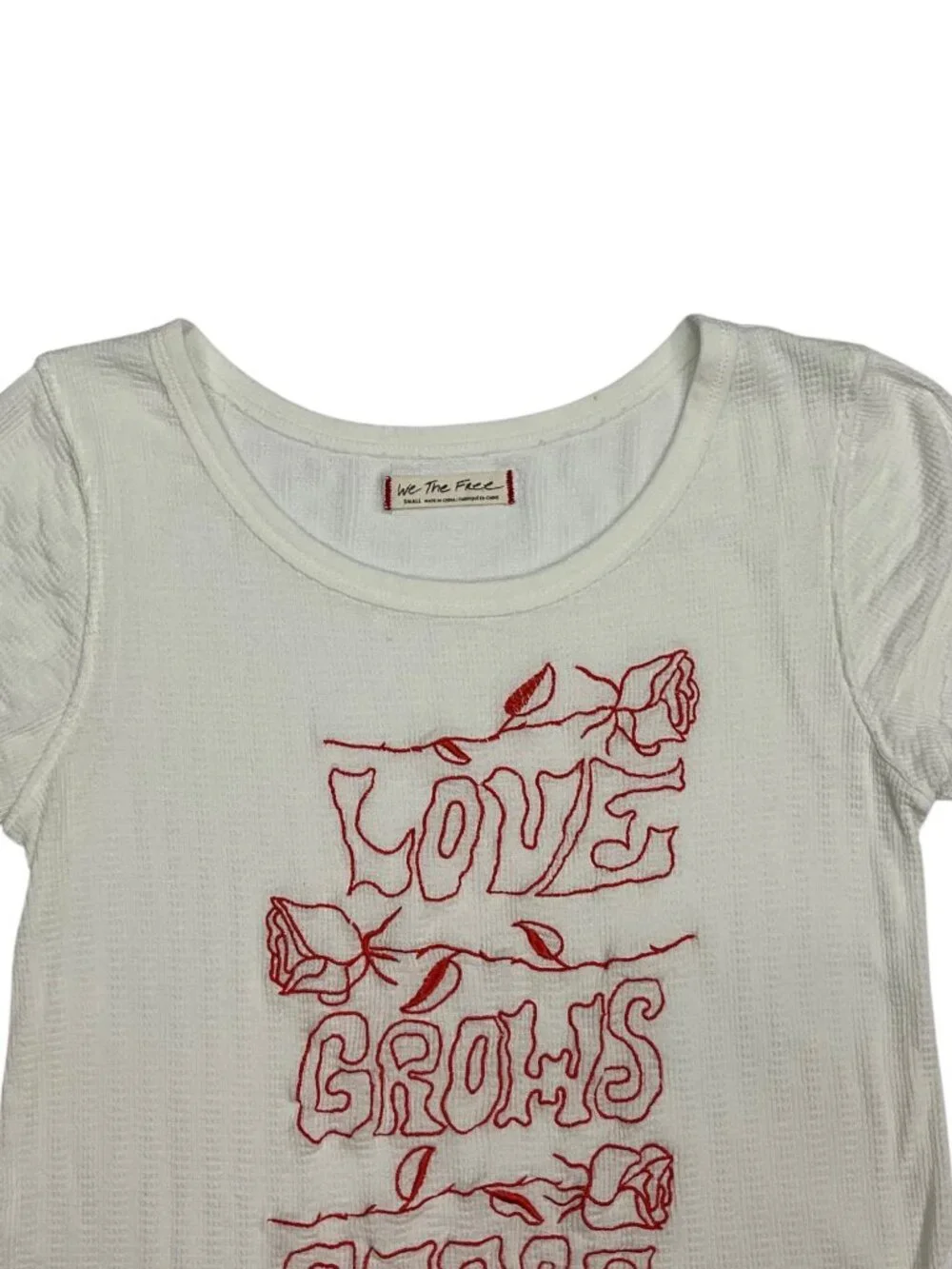 Free People We The Free Adoration Graphic Tee S White LOVE GROWS PEACE
